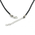 Braided Leather Cord necklace 19inch with Lobster Clasp ,adjustable Black necklace 3.0mm,100pcs/pack, ZYN0003